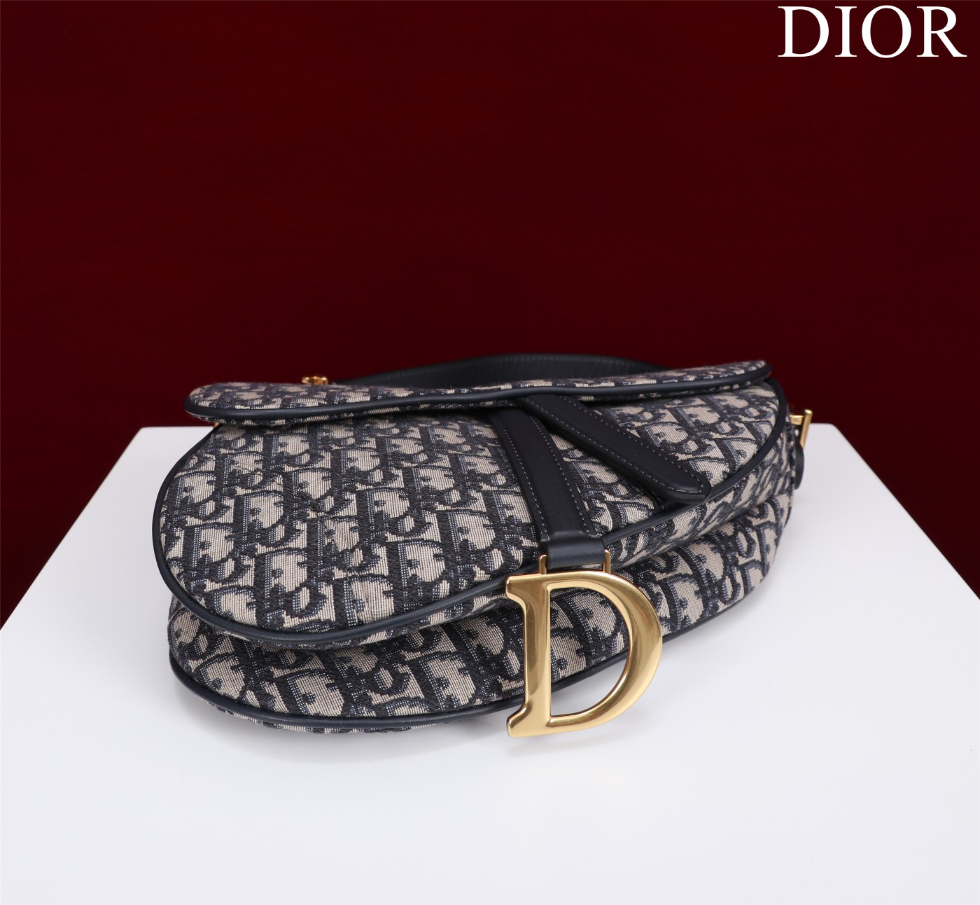 Saddle Bag with Strap Blue Dior Oblique Jacquard 